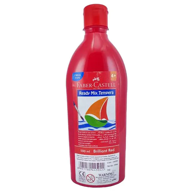 Faber Castell Tempera Fun Paints Bottle Red Ready Mix Tempera 500 ML