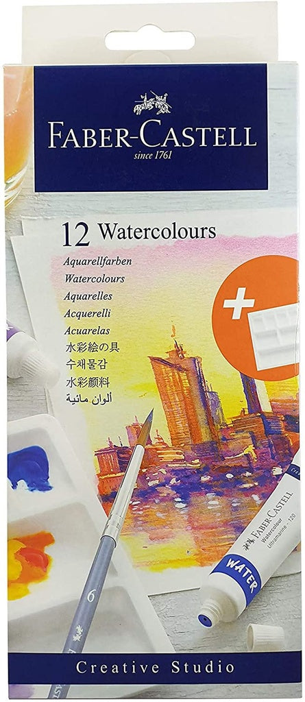 Faber-Castell Water Colors Set of 12 X 9ml Tubes in a Cardboard Pack