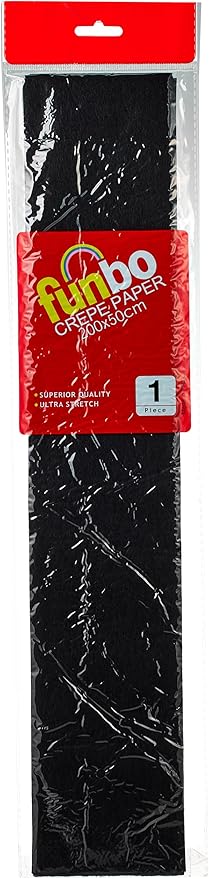 CREAP PAPER 23GSM SIZE 200X50CM- BLACK COLOR