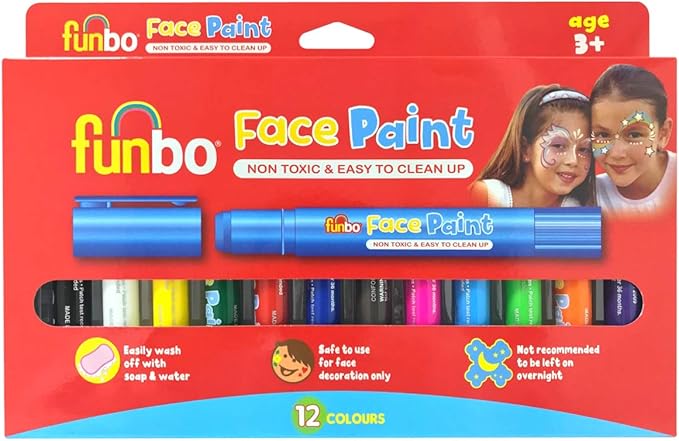 FACE PAINT STICKS 6GRM PK 12COLORS