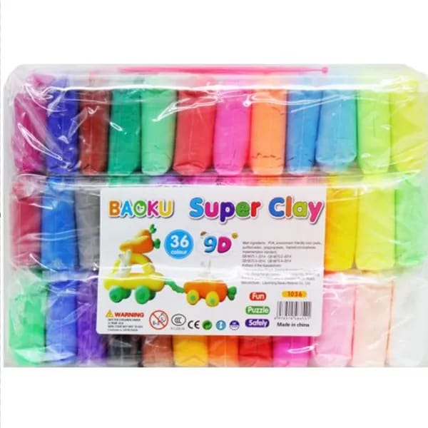 SUPER CLAY COLORED 36PCS/BAG