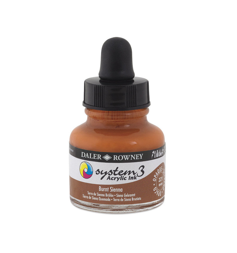 Daler-Rowney  System3  Acrylic Ink 29.5ml Burnt Sienna