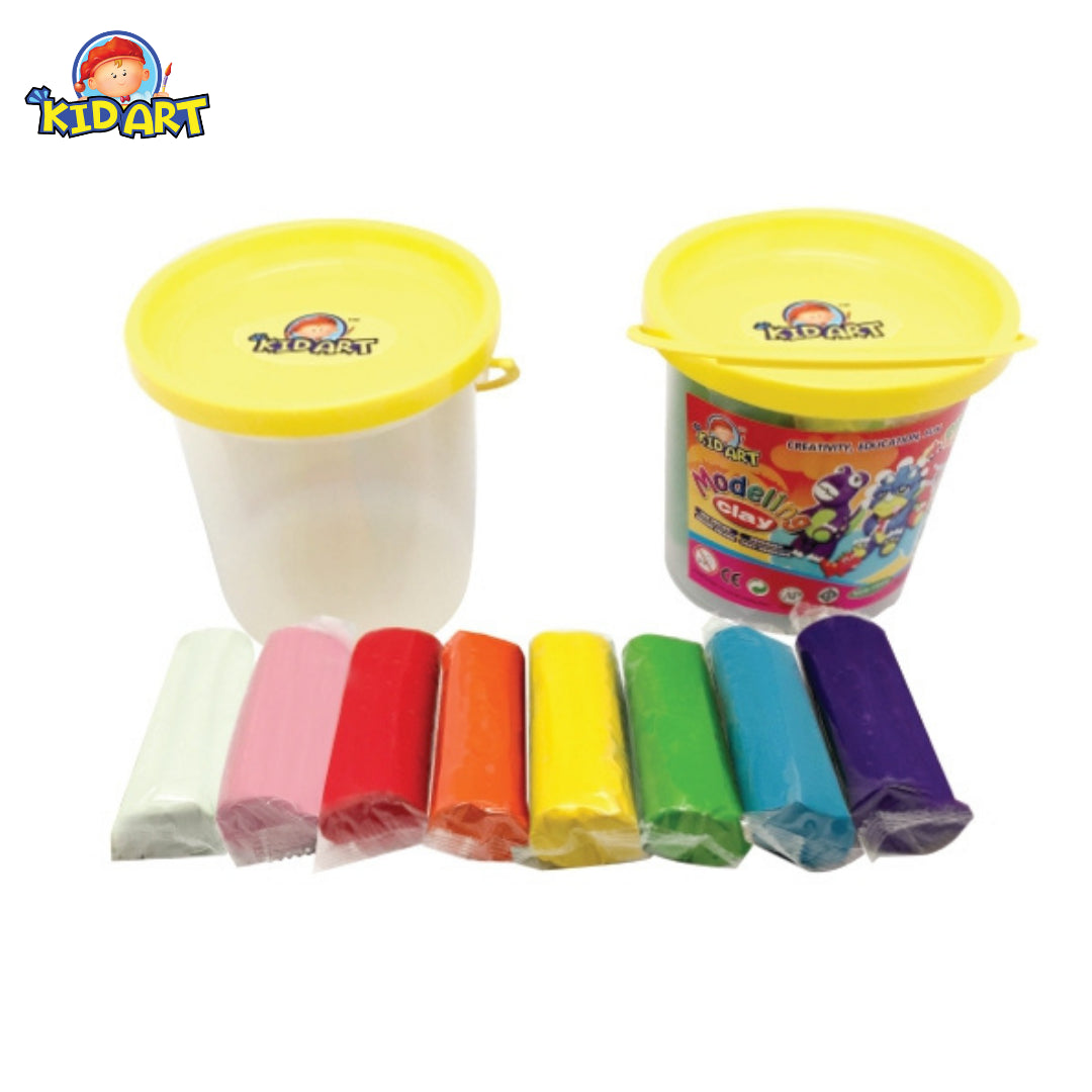 Kid Art Modeling Clay Bucket – 8 Colours 400 Gm