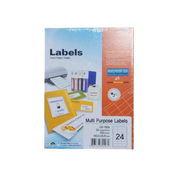 Formtec Labels 24 Labels Per Sheet FT GS 1024
