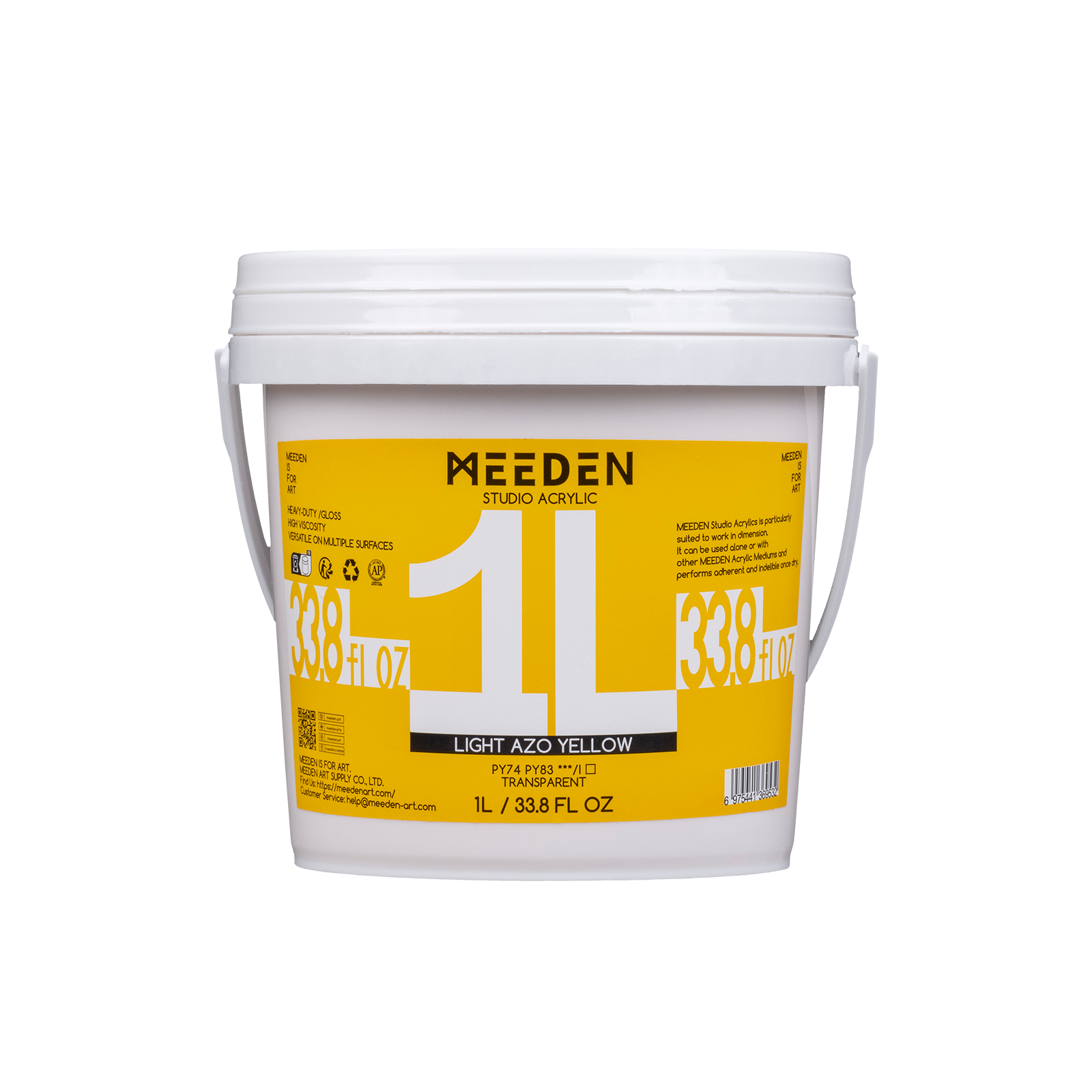 Meeden Heavy Duty Acrylic Paint 1 Litre Light Azo Yellow