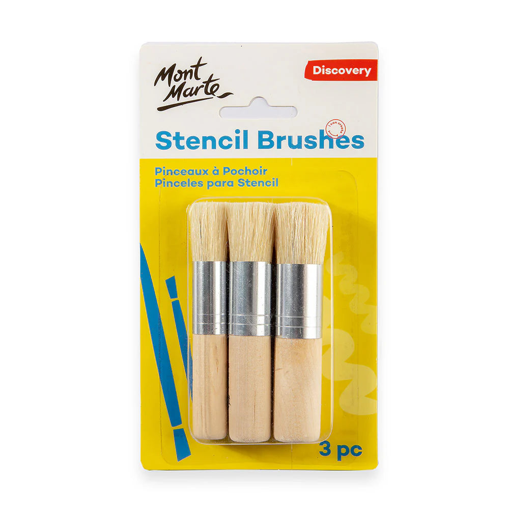 Mont Marte Studio Essentials Stencil Brushes Pkt 3