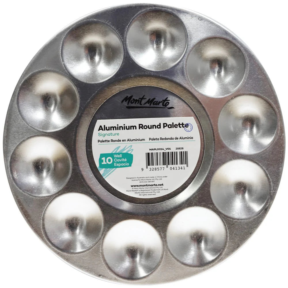 Mont Marte Signature Aluminium Round Palette 10 Well