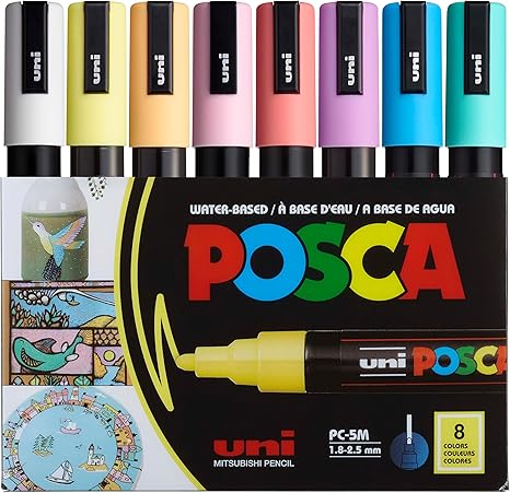 Uni Posca PC-3M Paint Marker Pen - Set of 8