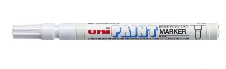 White Fine Tip Permanent Marker - White