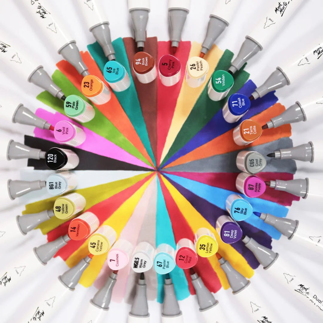 Mont Marte Dual Tip Art Markers in Case Premium 24pc