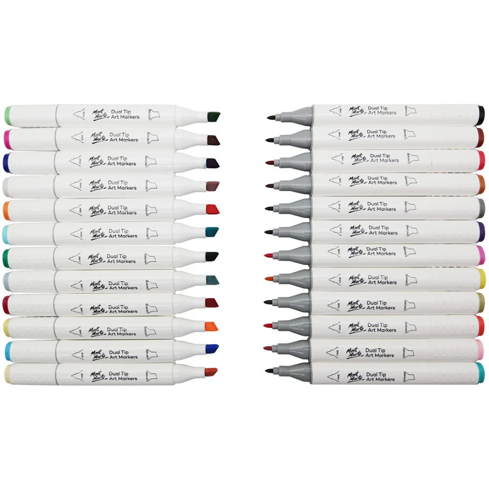 Mont Marte Dual Tip Art Markers in Case Premium 24pc