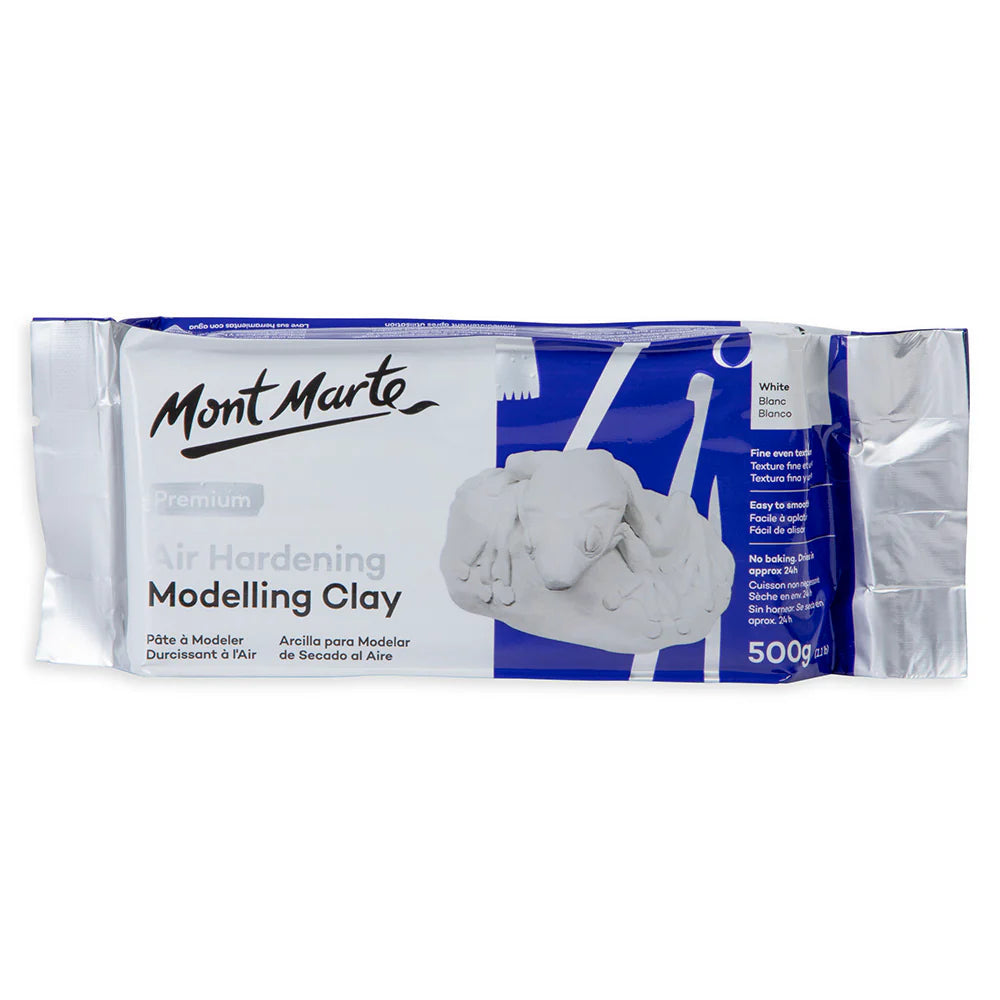 Mont Marte Premium Air Hardening Modelling Clay - White 500Gms
