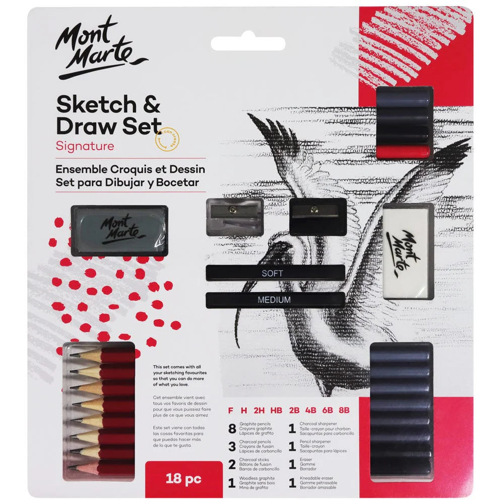 Mont Marte Sketch And Draw Set 18Pcs