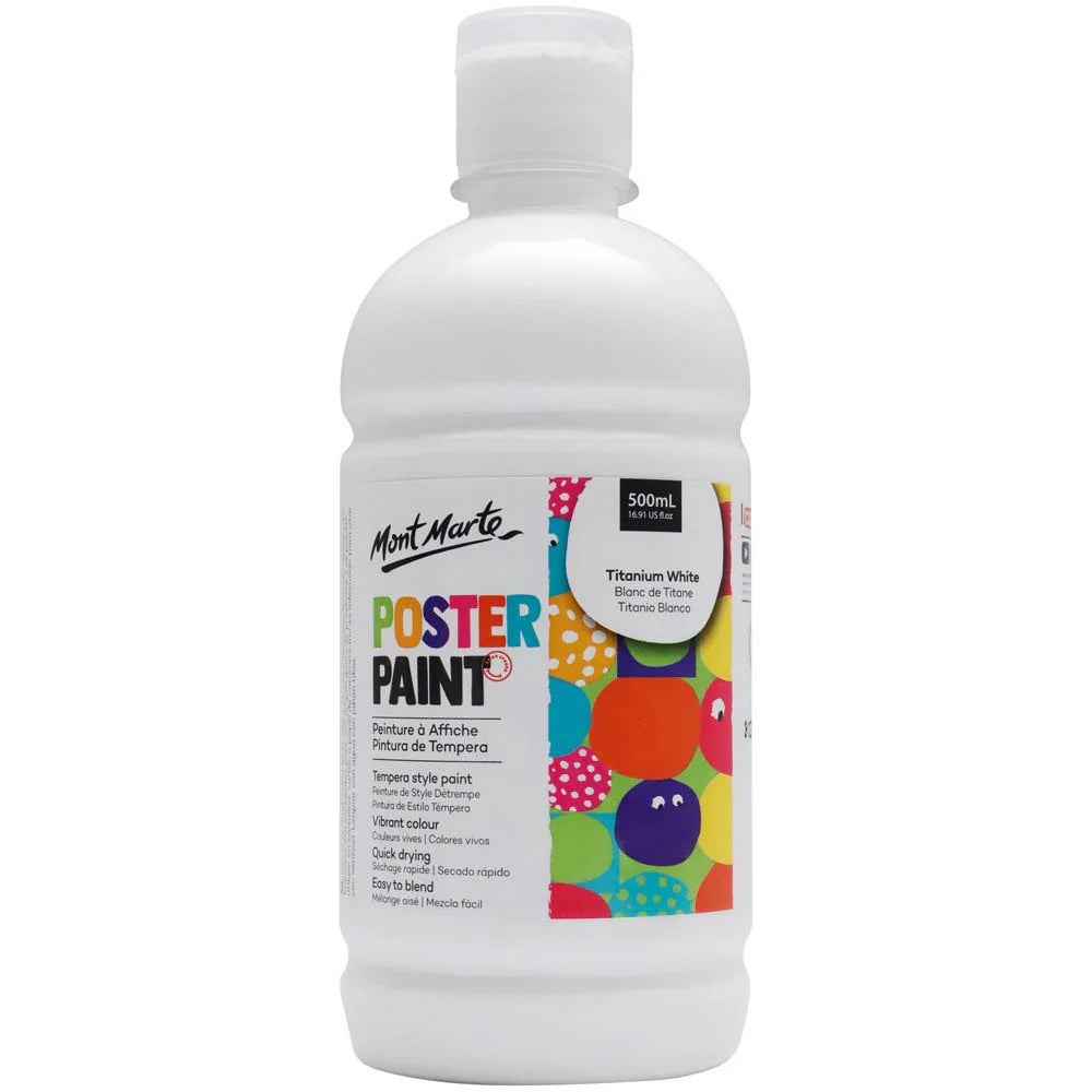 Mont Marte Poster Paint 500Ml - Titanium White