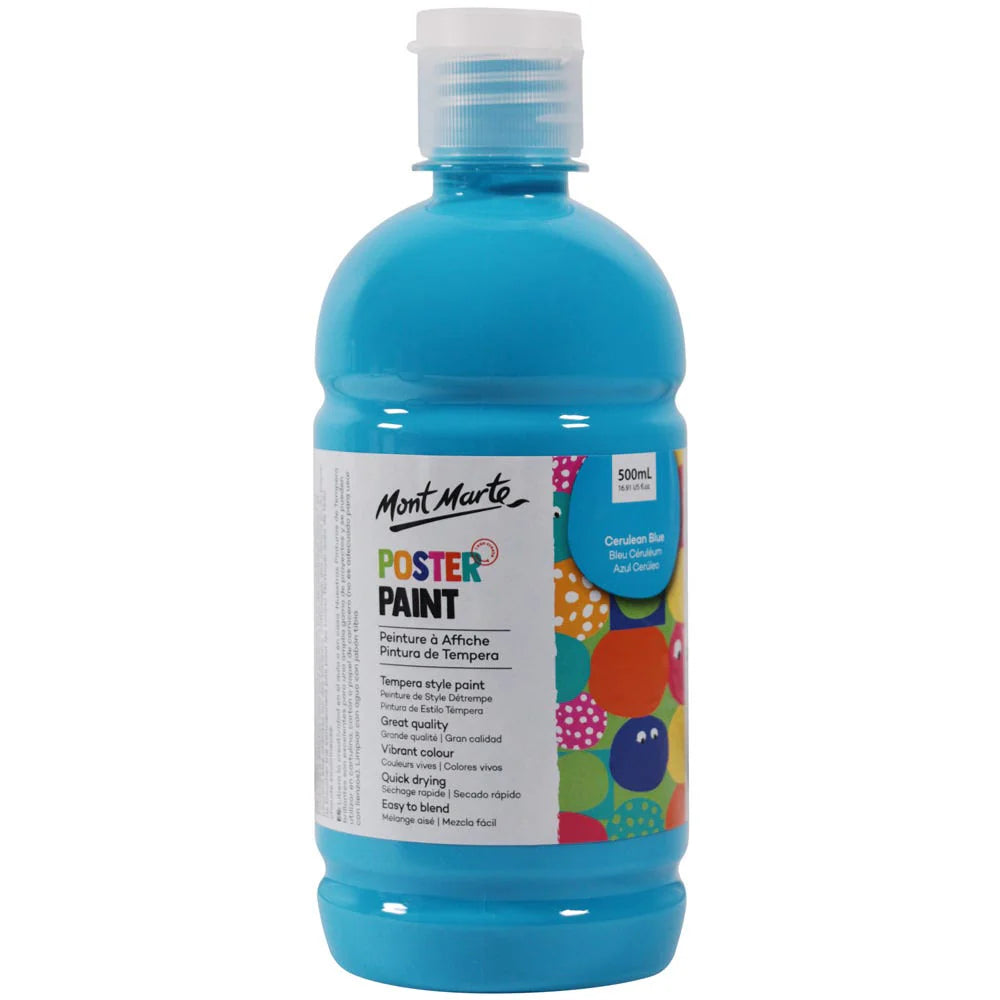 Mont Marte Poster Paint 500Ml - Cerulean Blue