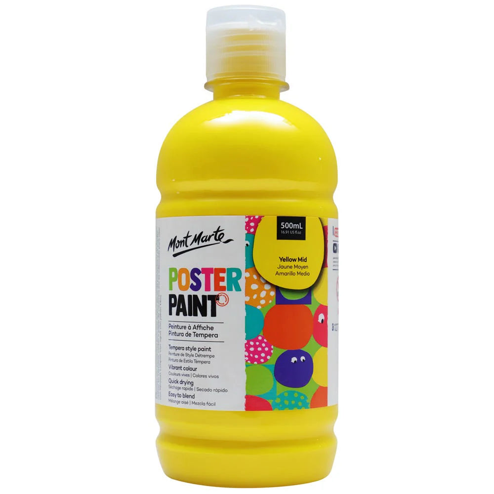 Mont Marte Poster Paint 500Ml - Yellow Mid