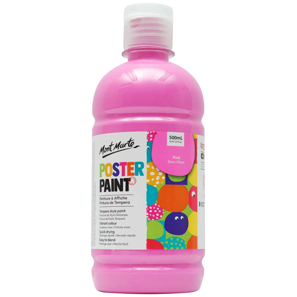 Mont Marte Poster Paint 500ml (16.91 US fl.oz) - Pink