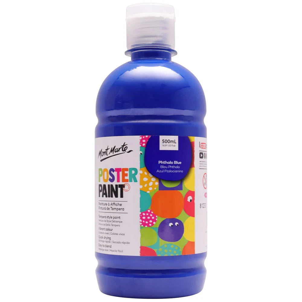 Mont Marte Poster Paint 500Ml - Phthalo Blue