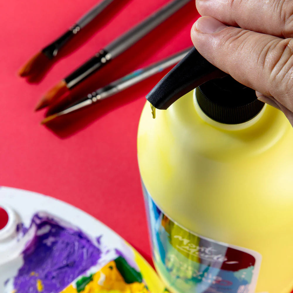 Mont Marte Acrylic Colour Paint Signature 2L (67.6 US fl.oz) Bottle – Lemon Yellow