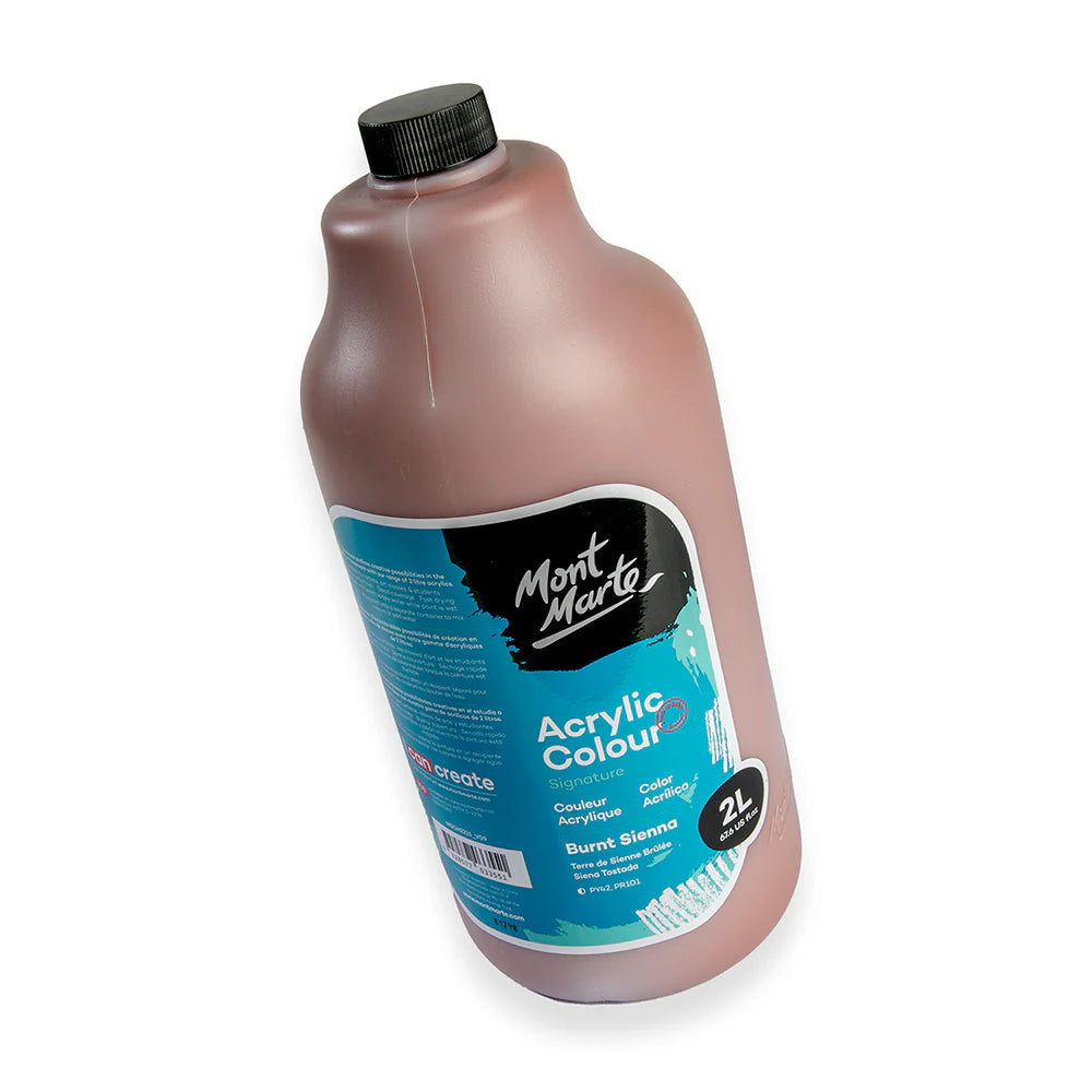 Mont Marte Acrylic Colour Paint Signature 2L (67.6 US fl.oz) Bottle – Gold