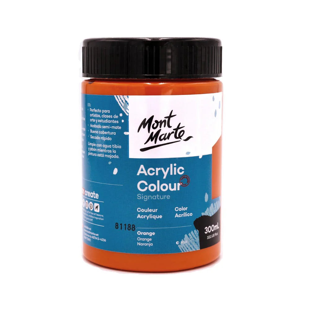 Mont Marte Acrylic Colour Paint Signature 300ml (10.1 US fl.oz) - Orange