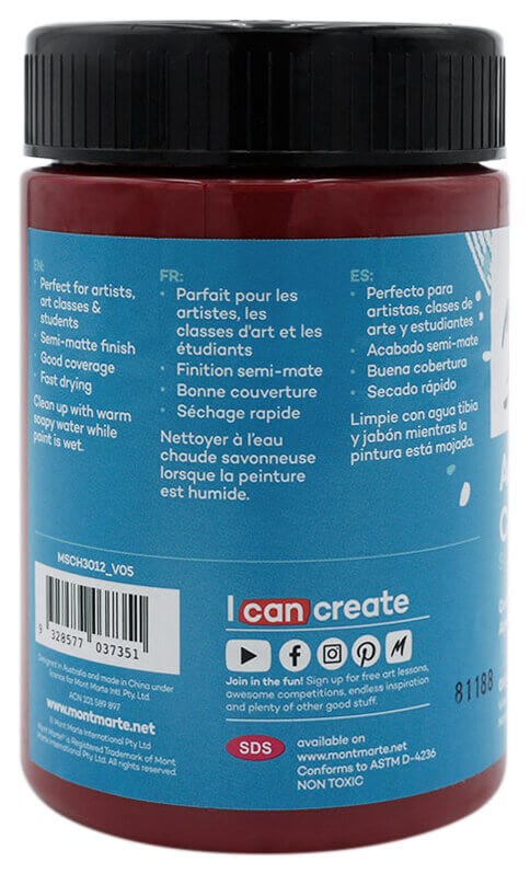 Mont Marte Signature Acrylic Colour 300Ml (10.1Oz) - Old Mauve