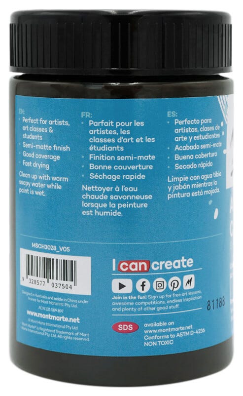 Mont Marte Signature Acrylic Colour 300mL (10.1Oz) - Raw Umber