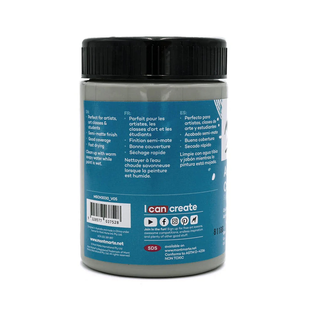 Mont Marte Acrylic Colour Paint Signature 300ml (10.1 US fl.oz) - Grey