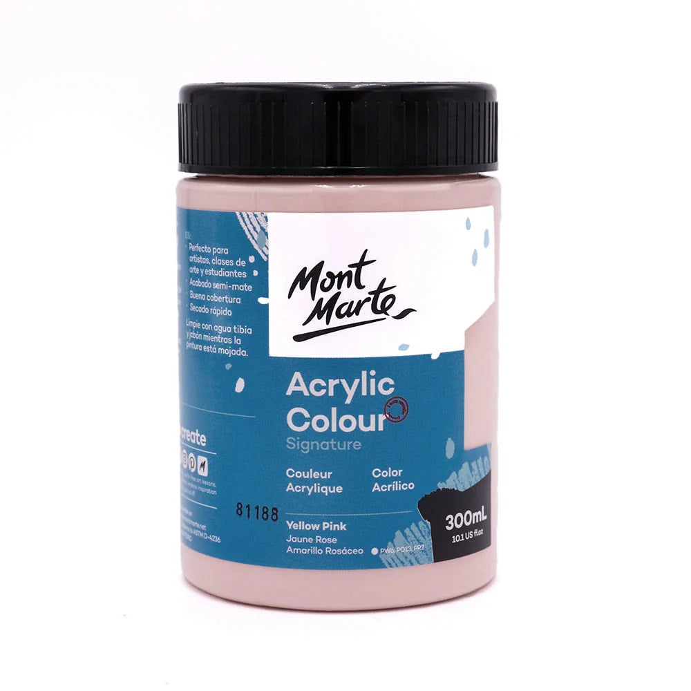 Mont Marte Acrylic Colour Paint Signature 300ml (10.1 US fl.oz) - Yellow Pink