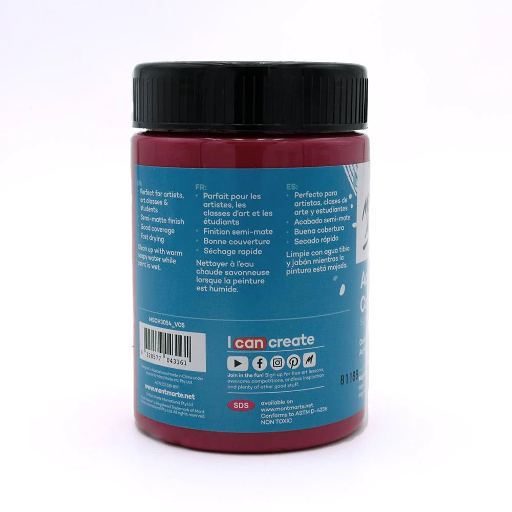 Mont Marte Acrylic Colour Paint Signature 300ml (10.1 US fl.oz) - Magenta