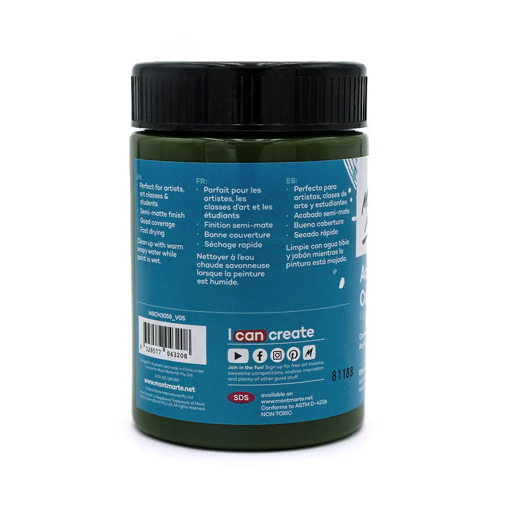Mont Marte Acrylic Colour Paint Signature 300ml (10.1 US fl.oz) - Olive Green