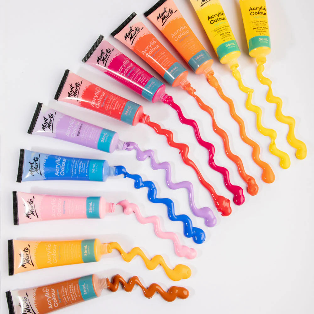 Mont Marte Acrylic Colour Paint Set Signature 48pc x 36ml (1.2 US fl.oz)