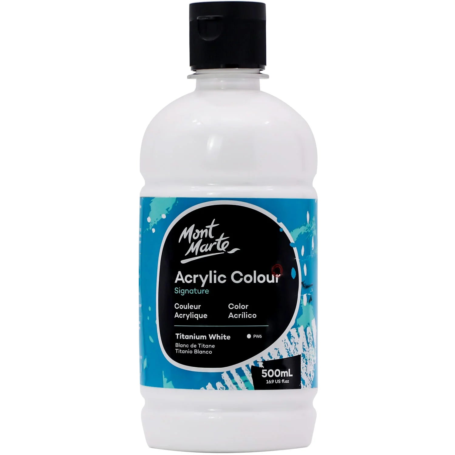 Mont Marte Studio Acrylic 500Ml Bottle - Titanium White