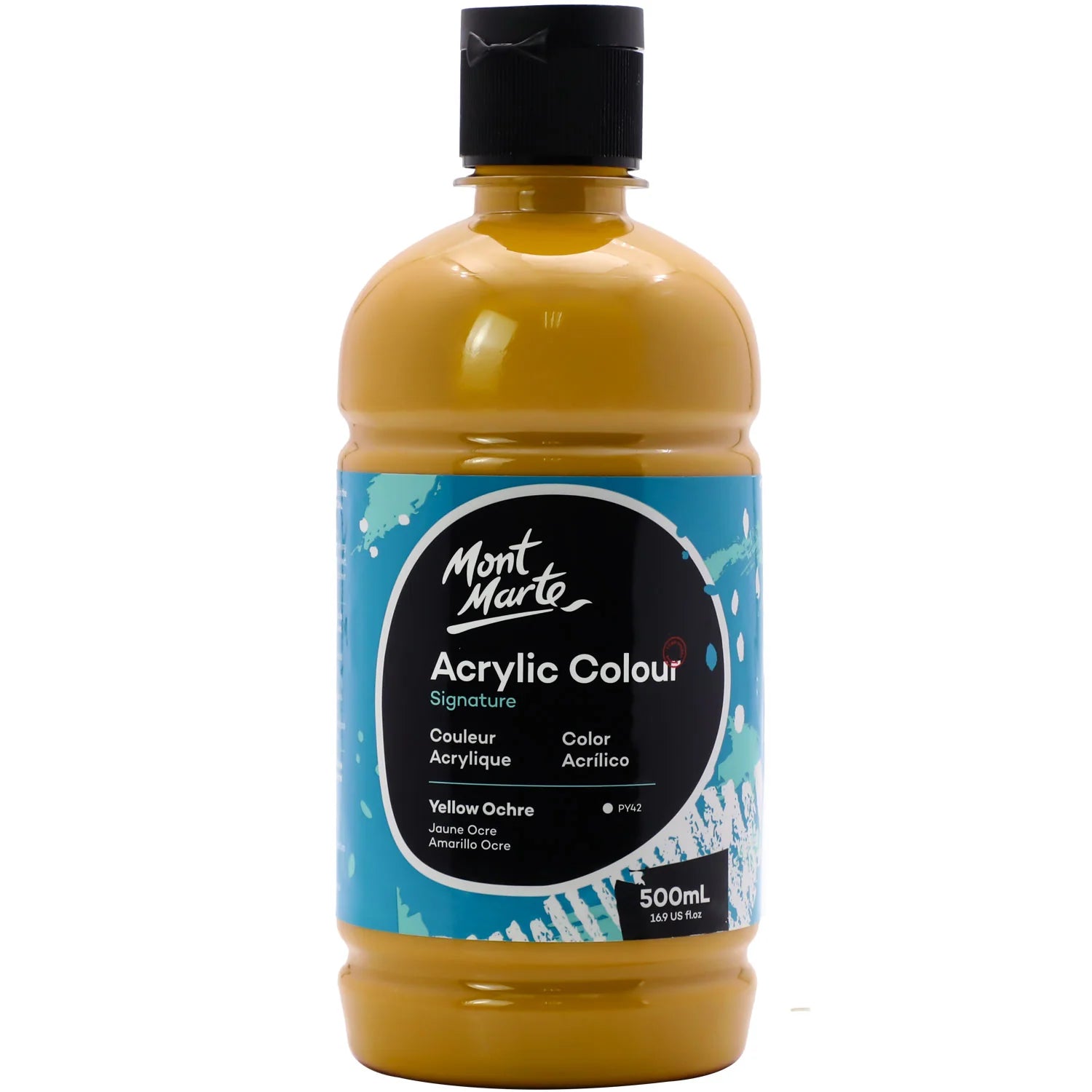 Mont Marte Studio Acrylic 500Ml Bottle - Yellow Ochre