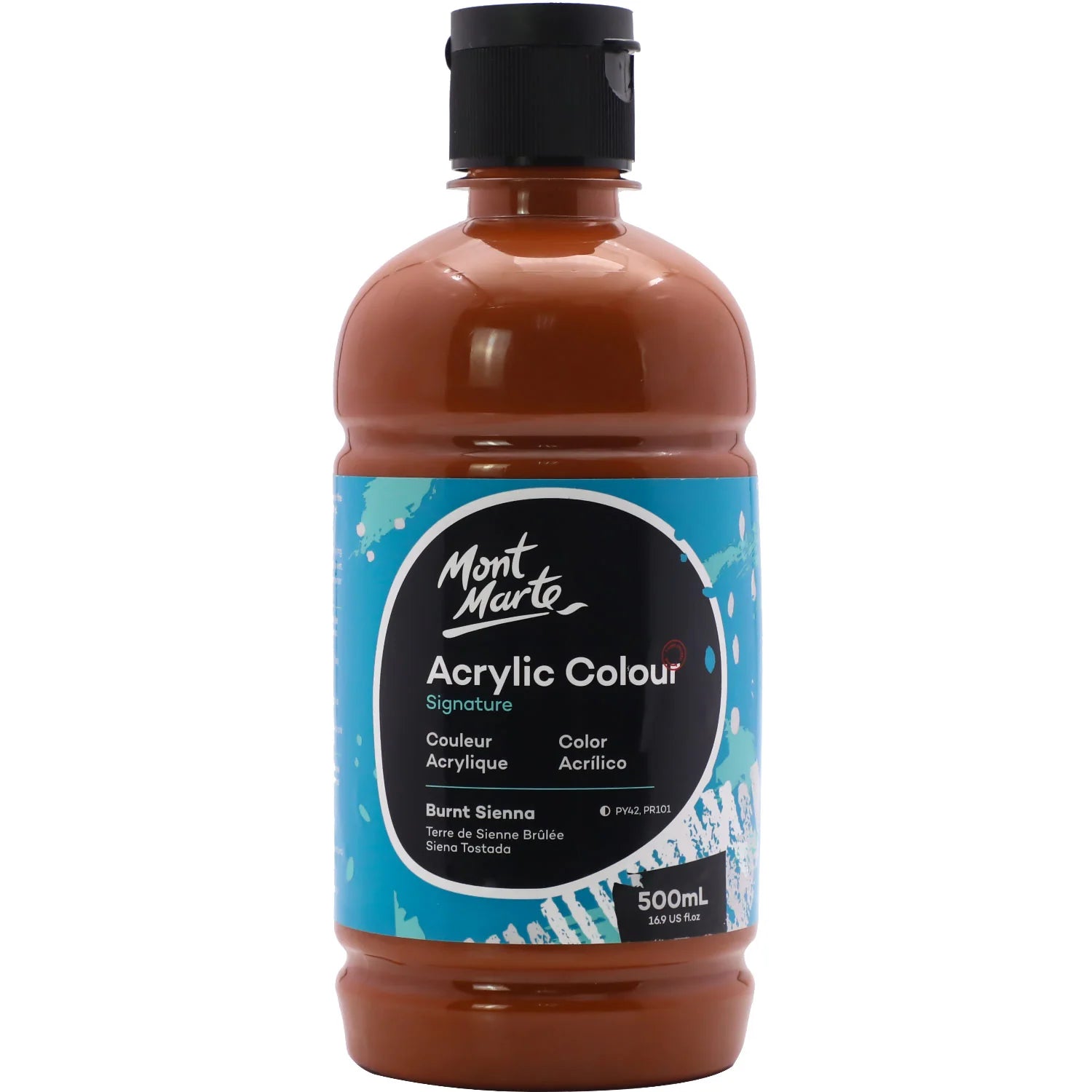 Mont Marte Studio Acrylic 500Ml Bottle - Burnt Sienna