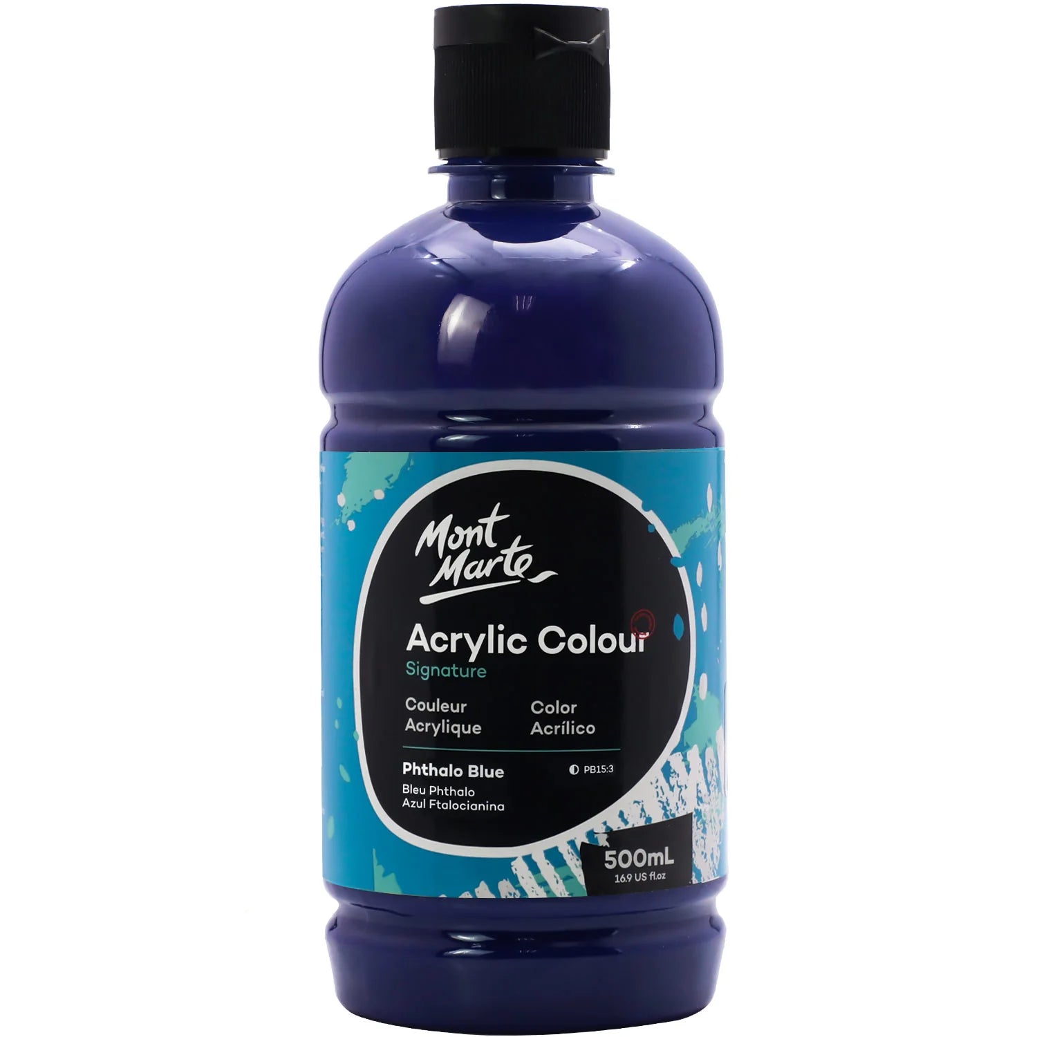 Mont Marte Studio Acrylic 500Ml Bottle - Phthalo Blue
