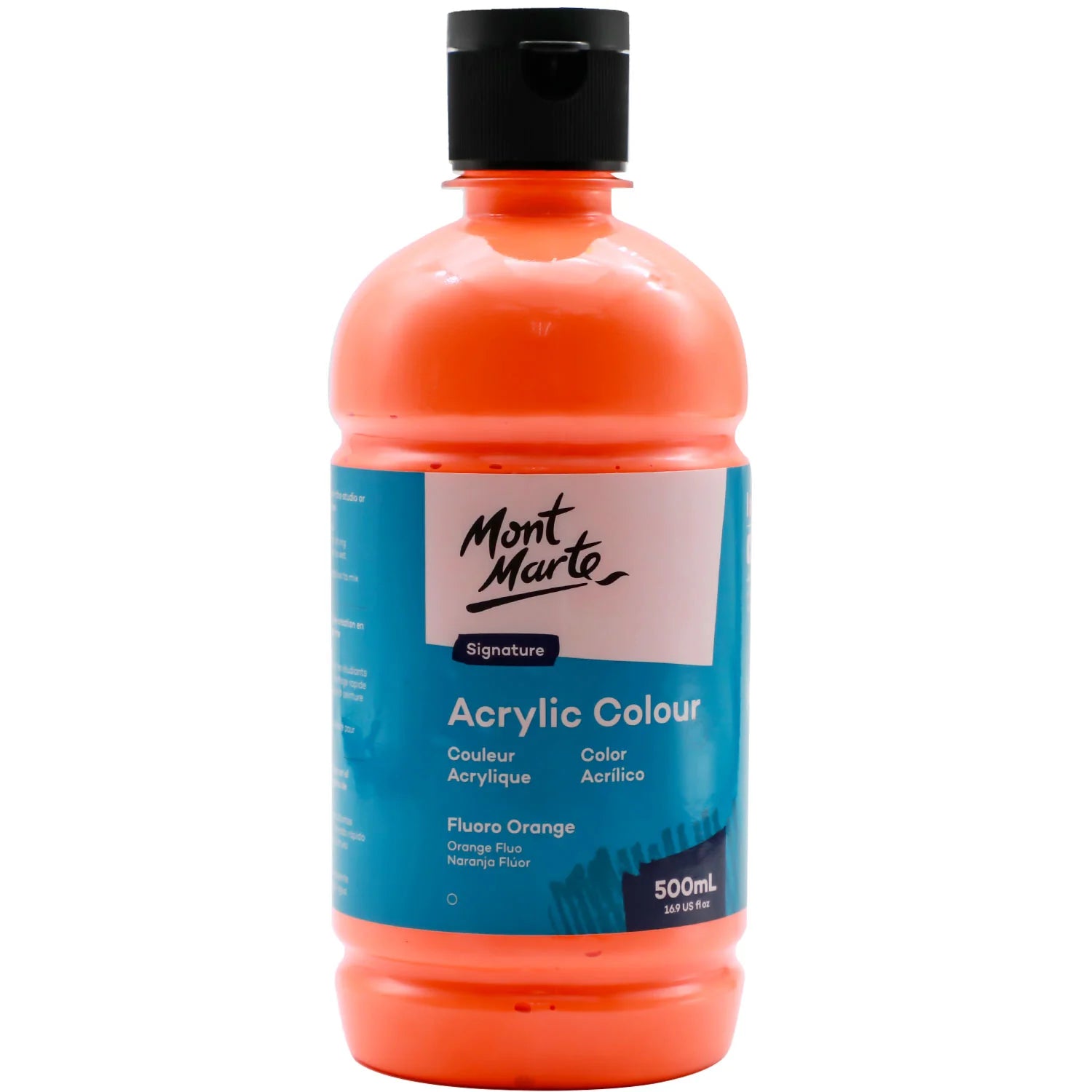 Mont Marte Studio Acrylic 500Ml Bottle - Fluoro Orange