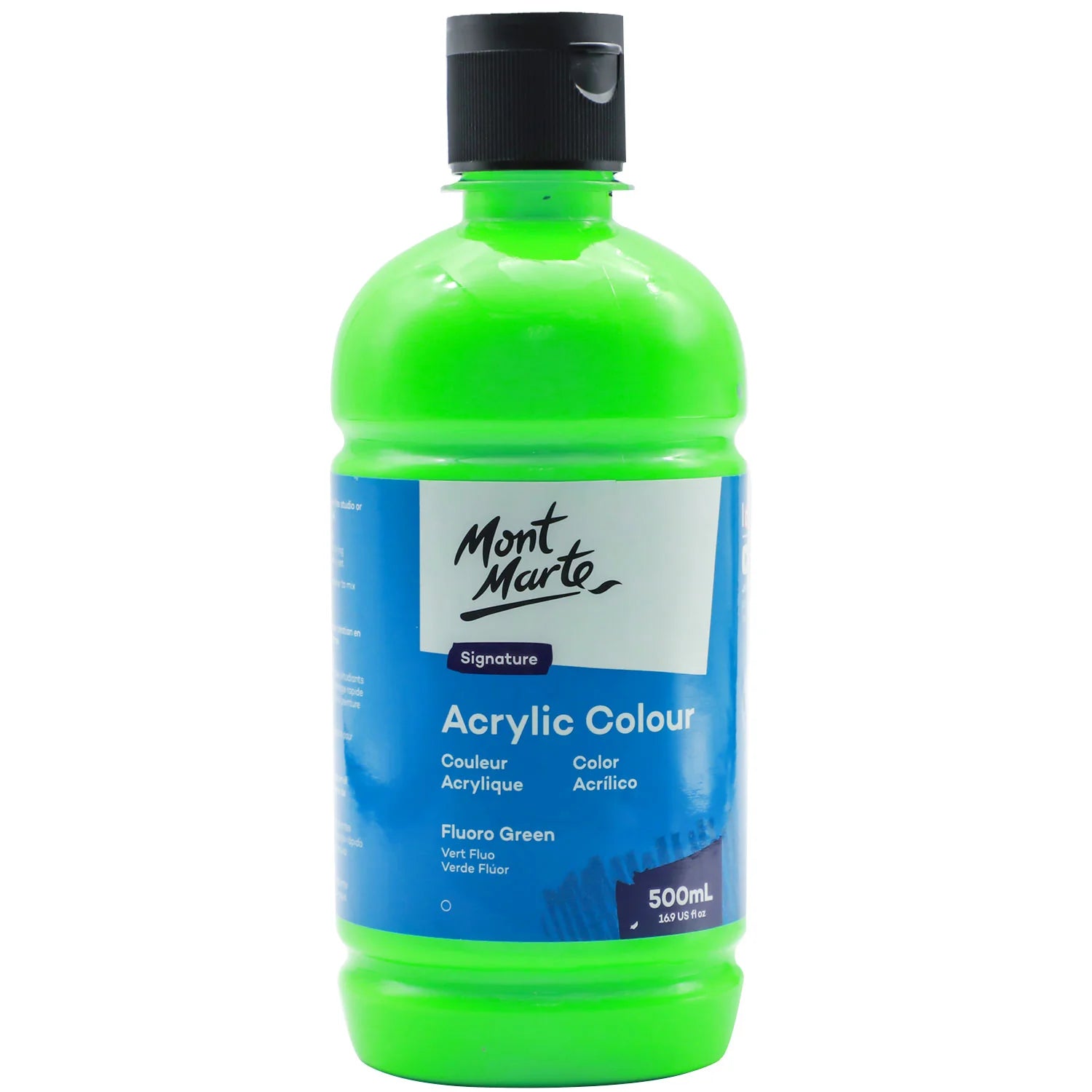 Mont Marte Studio Acrylic 500Ml Bottle - Fluoro Green