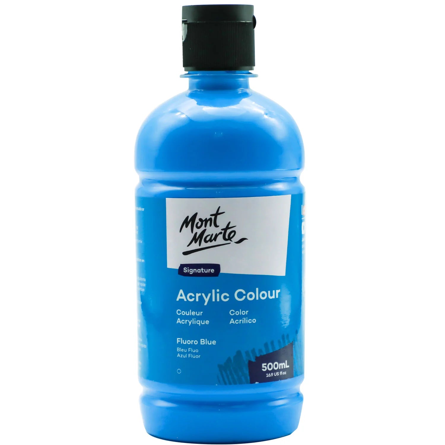 Mont Marte Studio Acrylic 500Ml Bottle - Fluoro Blue