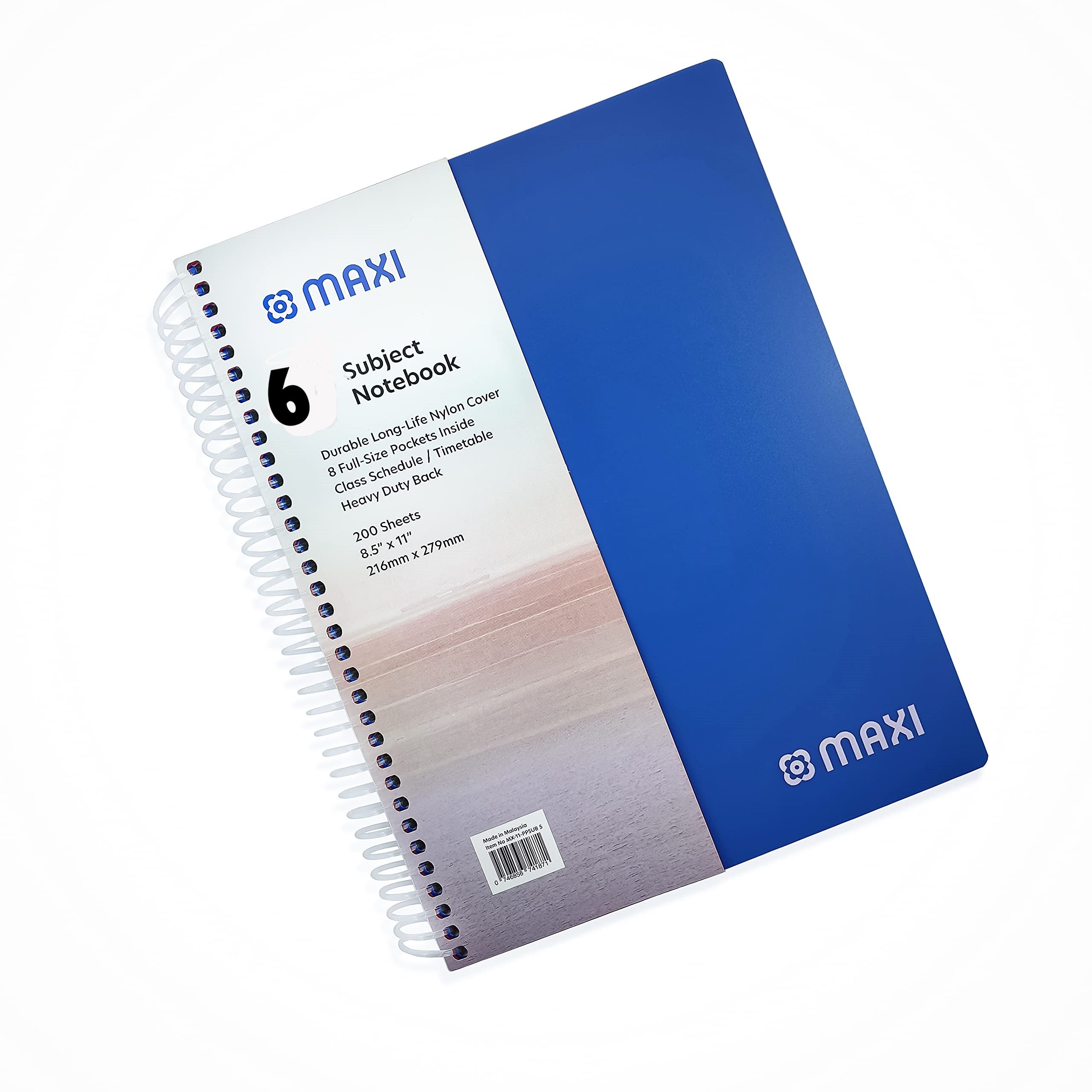 MAXI 6-SUBSPIRAL PVC NOOTBOOK 240SHEET
