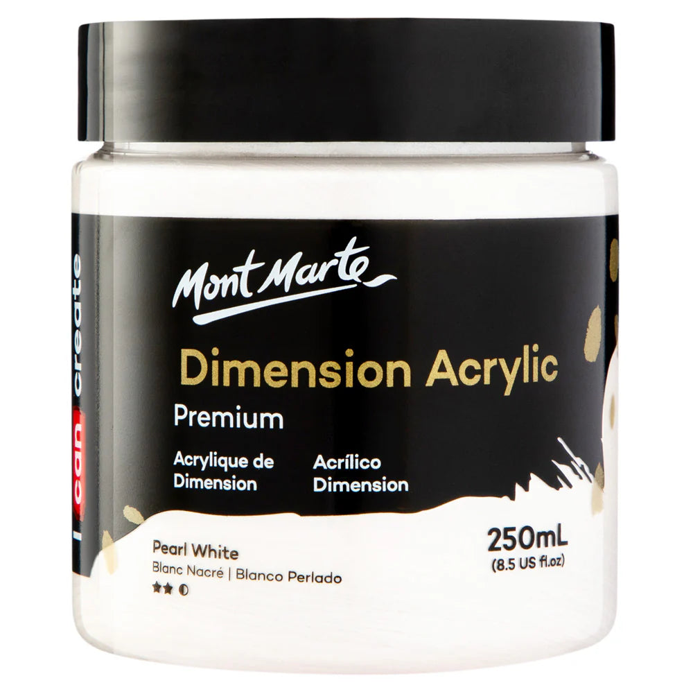 Mont Marte Dimension Acrylic Premium 250ml (8.5 US fl.oz) - Pearl White