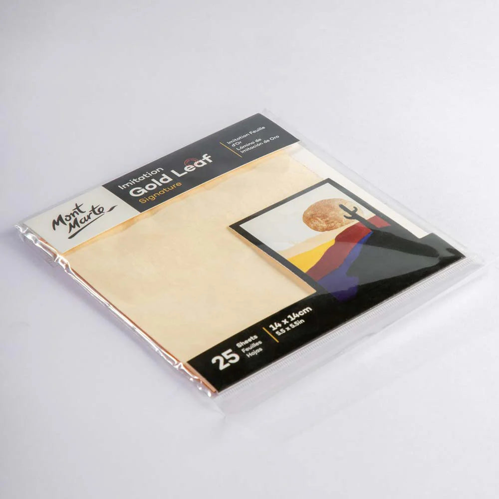 Mont Marte Imitation Gold Leaf 14X14Cm 25 Sheet