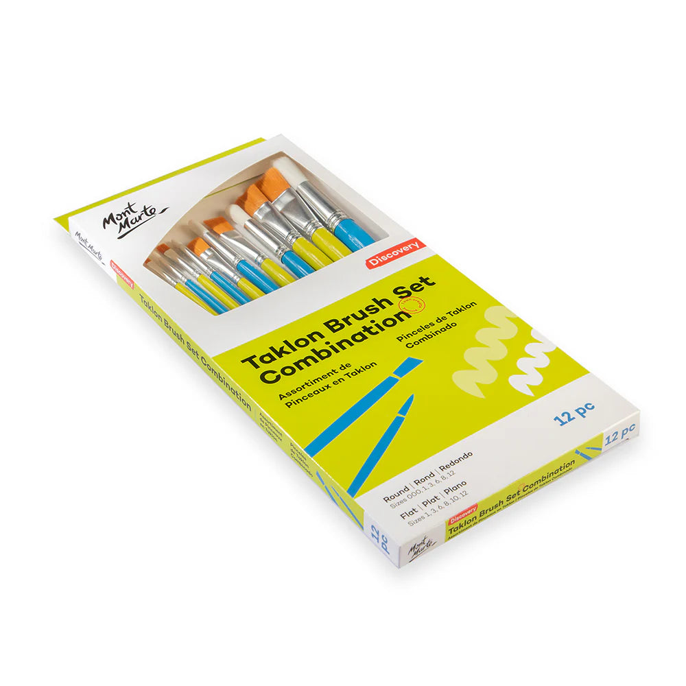 Mont Marte  Taklon Brush Set Combination Discovery 12pc