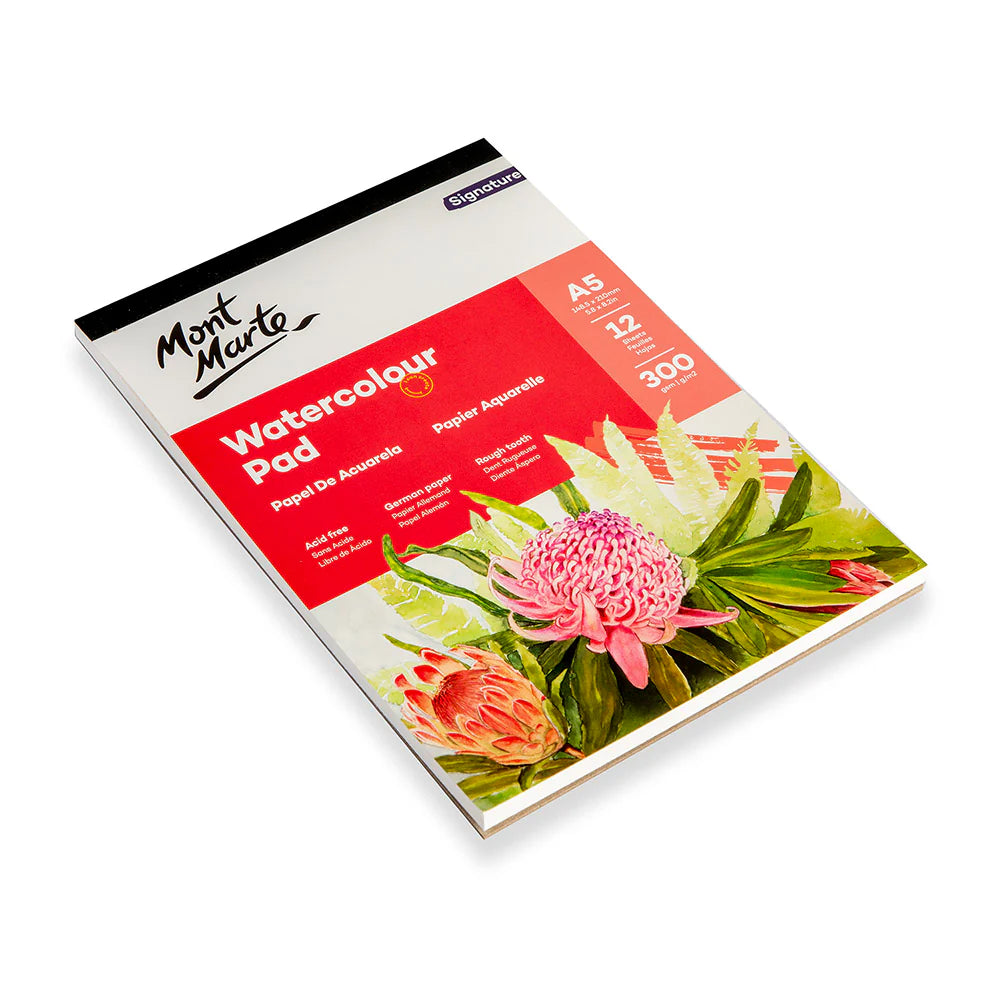Mont Marte Watercolour Pad Signature A5 12 Sheet 300gsm