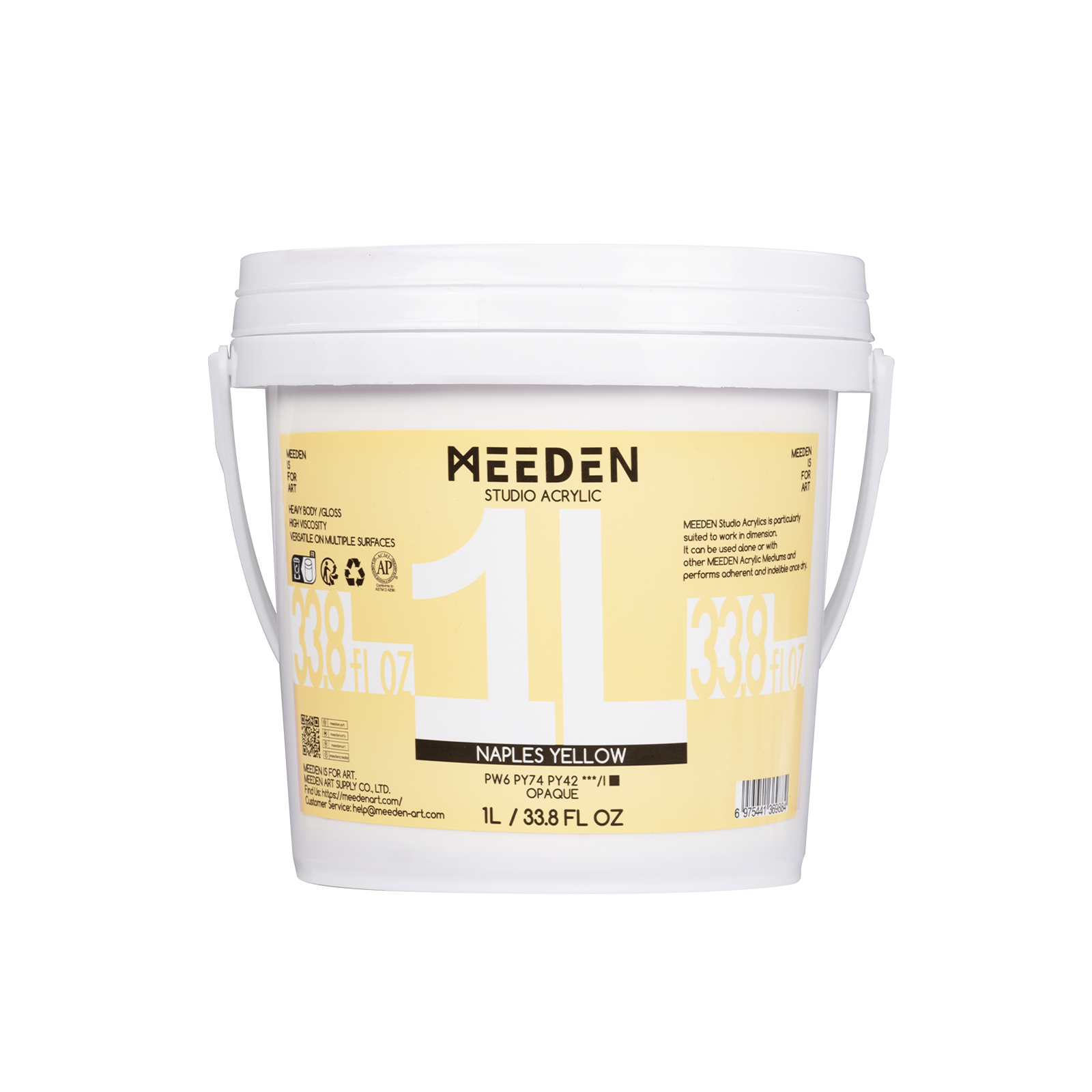 Meeden Heavy Duty Acrylic Paint 1 Litre Naples Yellow
