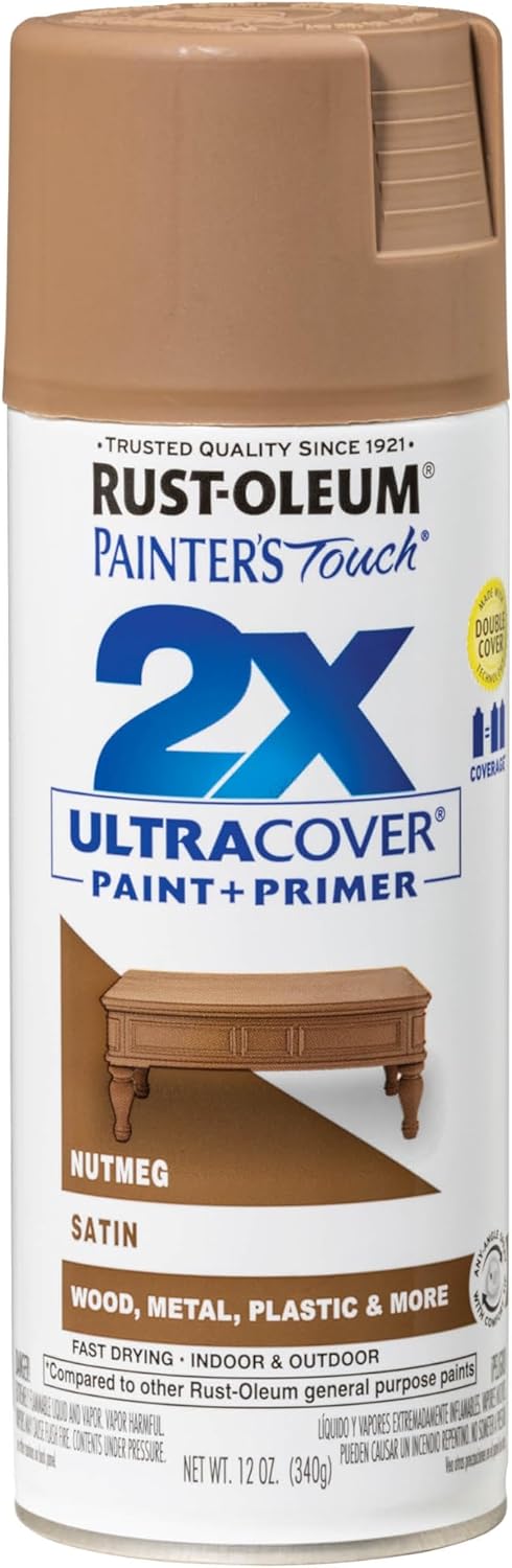 RUST-OLEUM 2X Ultra Cover Satin Paint & Primer Spray Paint 340g Nutmeg