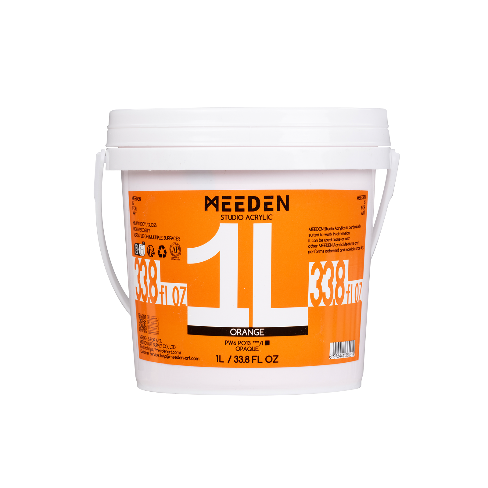 Meeden Heavy Duty Acrylic Paint 1 Litre Orange