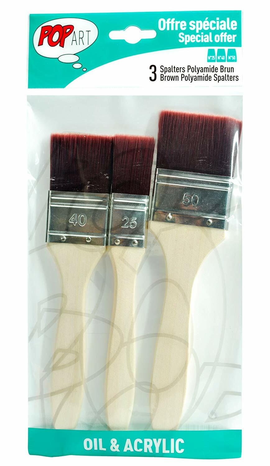 PEBEO 3PCS SPALTERS BRUSH 25/40/50MM