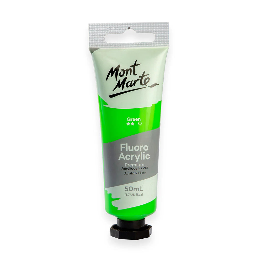 Mont Marte Fluoro Acrylic Paint 50mL - Green