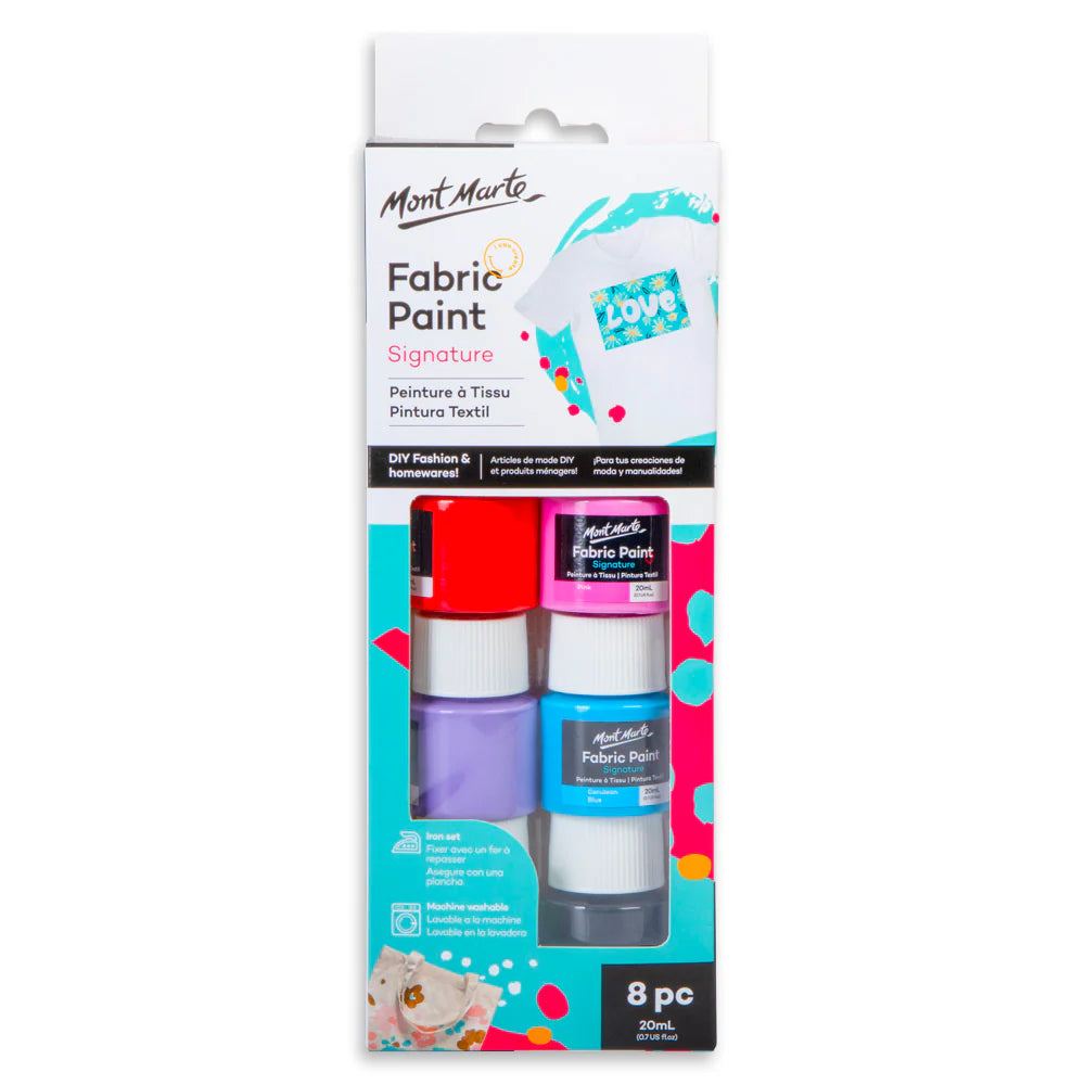 Mont Marte Fabric Paint Set 8Pcs X 20Ml